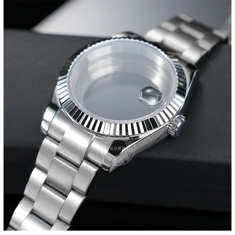 Корпус для часов из сапфирового стекла 36 мм 39 мм для Seiko NH35 NH36 Datejust Oyster, автоматический механизм, циферблат 28,5 мм, браслет из нержавеющей стали
