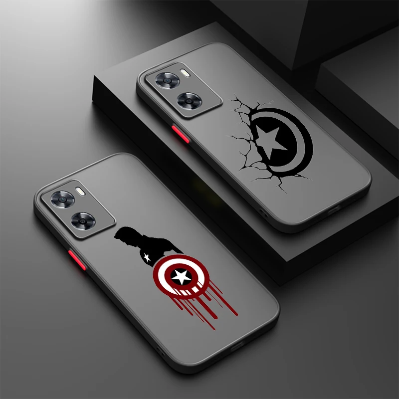 Классный матовый полупрозрачный логотип Marvel Hero для OPPO X5 X3 A54S A5 A94 A16 A53S A57 A74 A72 A96 A98 A78
