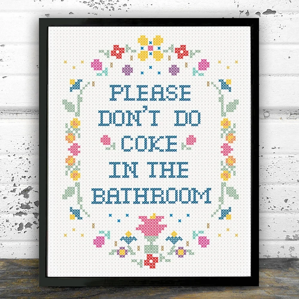 Dont Do Coke Wall Please Don't Do Coke In The Bathroom Художественный постер и печать Холст Картина Настенная картина для туалета Украшение дома