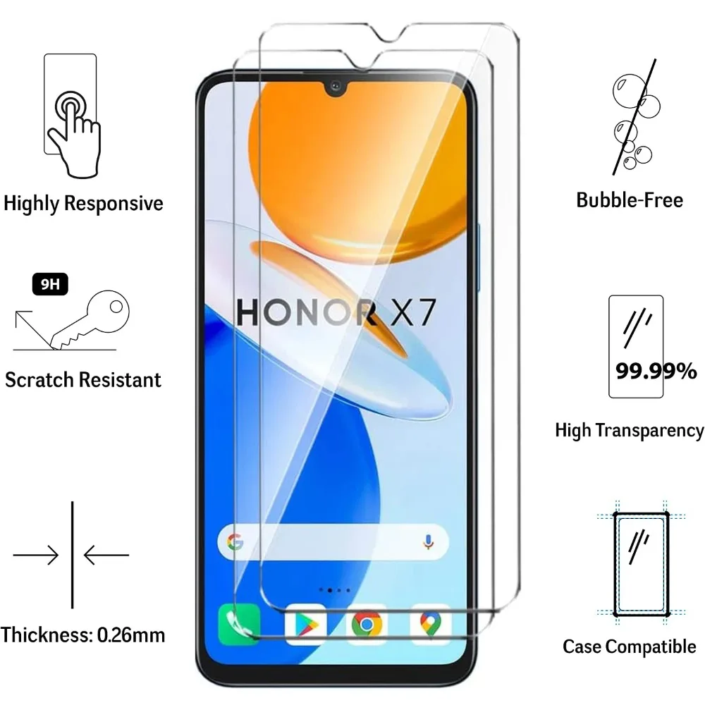 Фото 4 шт. защитное стекло для экрана для Honor X7 X7a X8 X8C X7c X6 X6c A B, пленка из закаленного стекла для Honor X70 X60 X50 X40 X30 Pro G Max №2