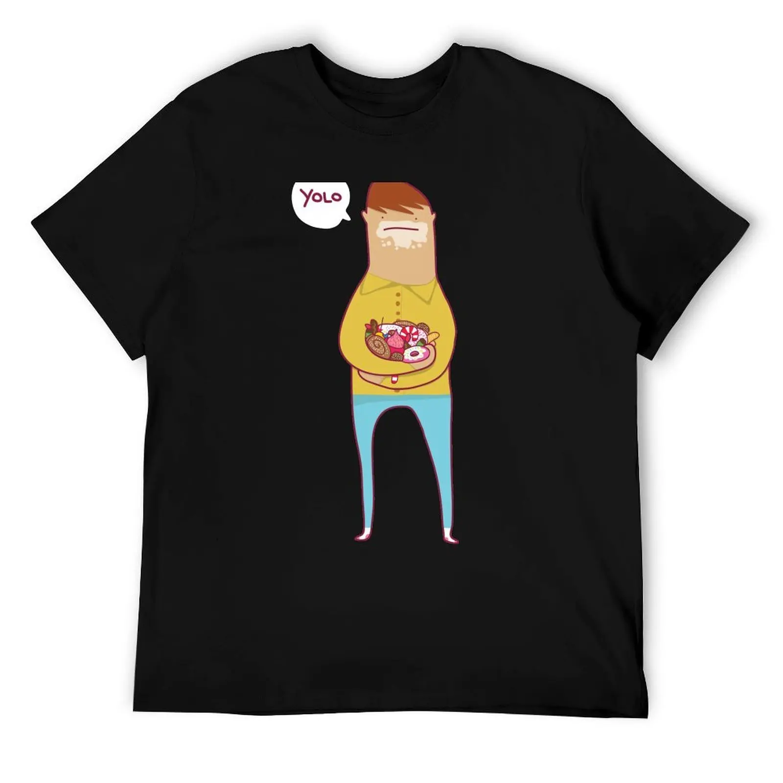 Футболка YOLO-Eat all the candy in the world, футболки с аниме, футболка большого размера, мужская роскошная футболка