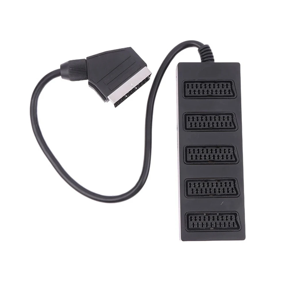 21-контактный 5-контактный разветвитель Scart, 21p, переходник Scart «папа» на 5 «мама», 5 Road Scart One Divide Into Five Cable Line