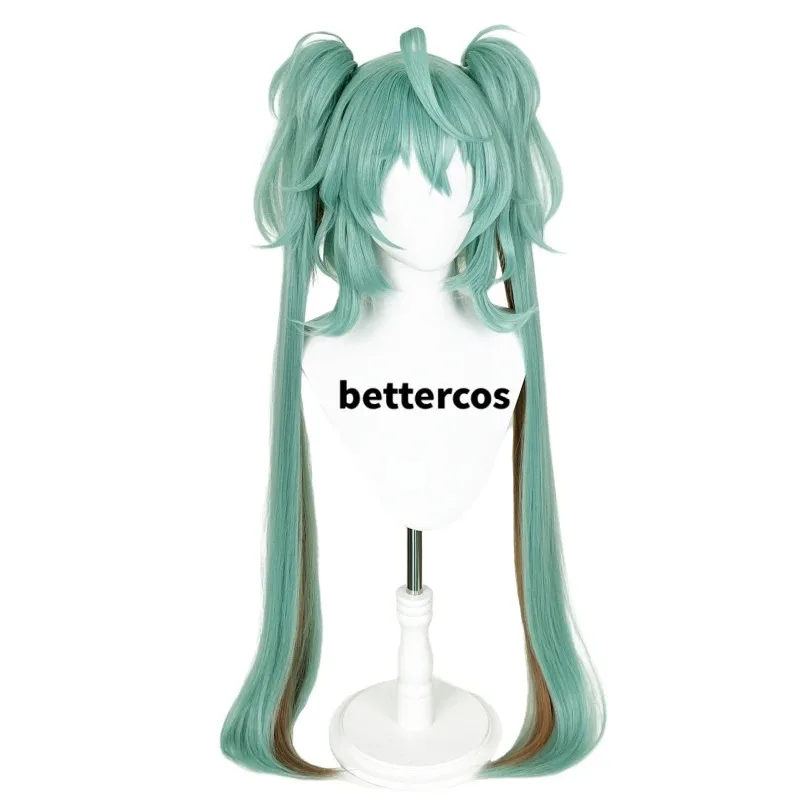 Фото 2025 Косплей Miku x Rascal 2023, длинные хвостики, термостойкие синтетические волосы, парики для Хэллоуина + шапочка для парика №3