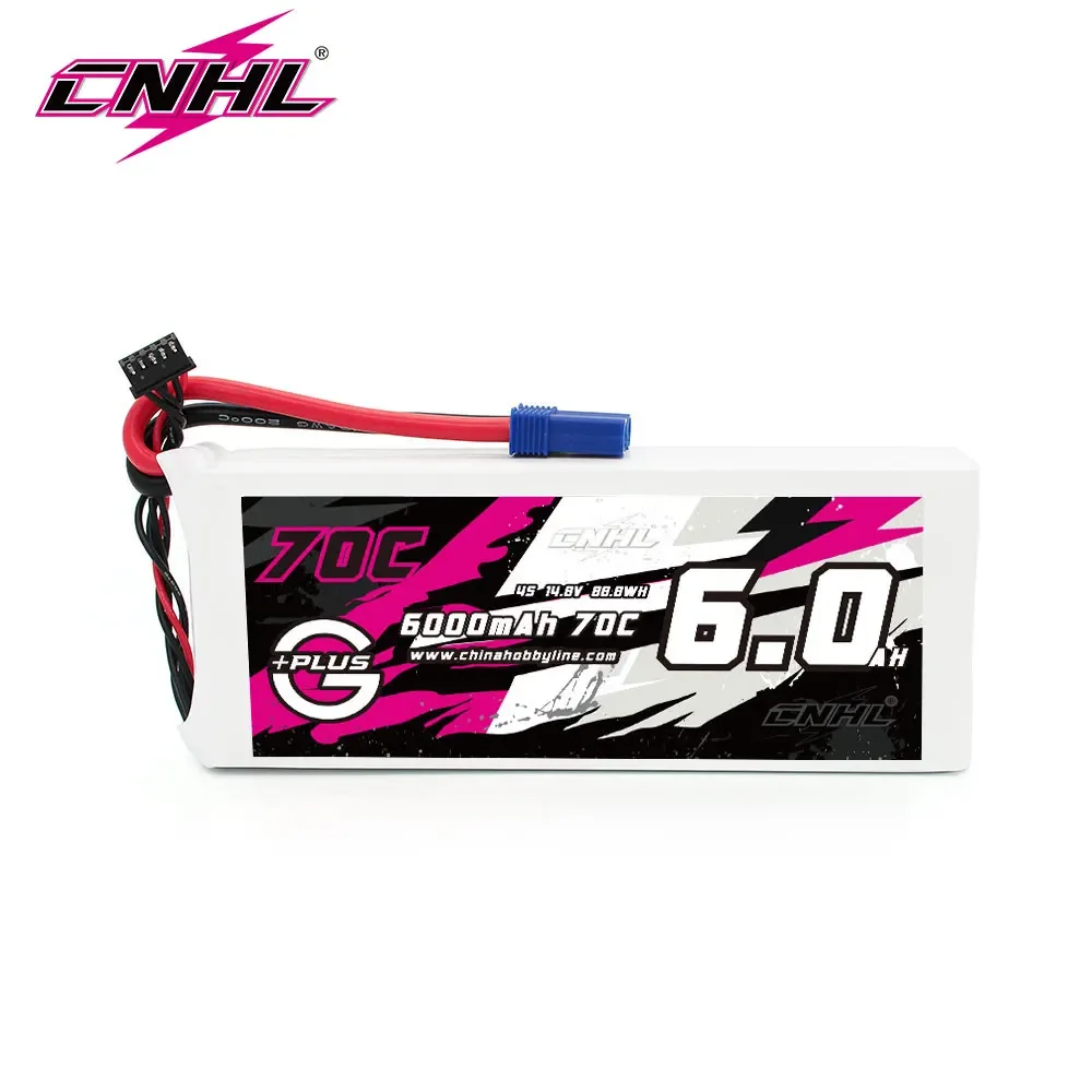 CNHL 14,8 В 4S Lipo аккумулятор 6000 мАч 70C G + PLUS с вилкой EC5 для самолета, вертолета, автомобиля, лодки, тригги, танка Speedrun Hobby