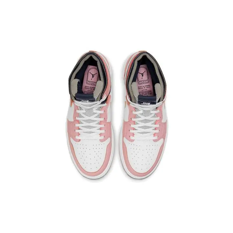 Фото Женские кроссовки Nike Jordan 1 с высоким увеличением Air Cmft розовые глянцевые туфли с кактусами №2