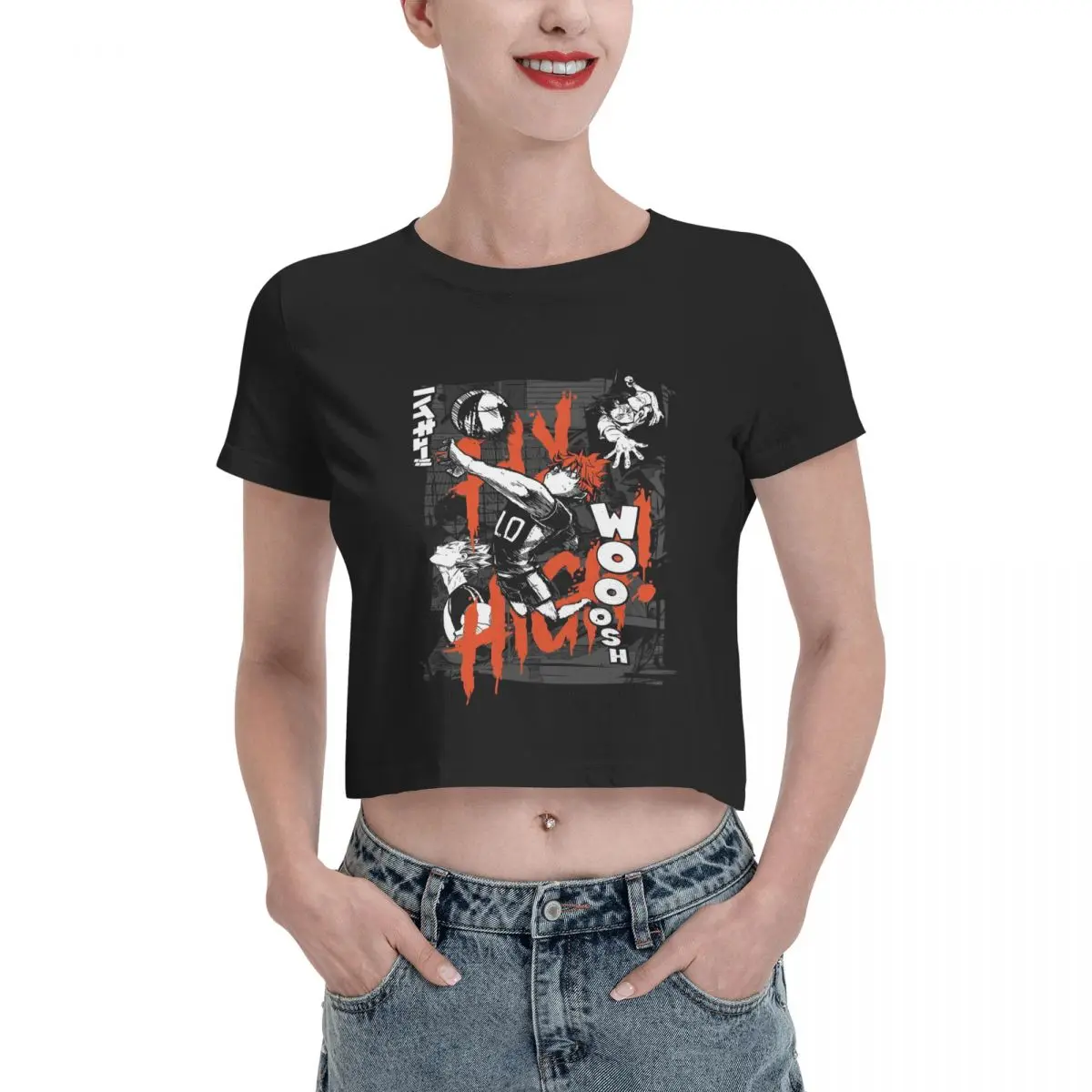 Haikyuu волейбол Kuroo Tetsurou Kozume Kenma аниме футболка мультфильм графические футболки женский короткий топ, утечка пупка футболка