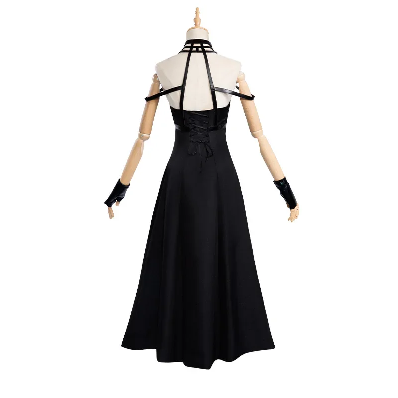 Фото Gaun Hitam Halter Gotik Killer Cosplay Forger Yor Keluarga Mata-mata Anime Kualitas Tinggi Kostum Seragam Pakaian dengan Kulit №3