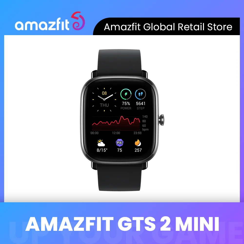 [Восстановленный] Телефон Amazfit GTS 2 Mini GPS Sports Smartwatch Женский цикл отслеживания 14 дней батарея для Android IOS