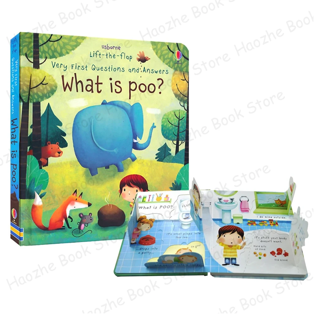 Очень первые вопросы и ответы: What is Poo Usborne Lift the Flap Детская деятельность Учебная книга на английском языке Монтессори