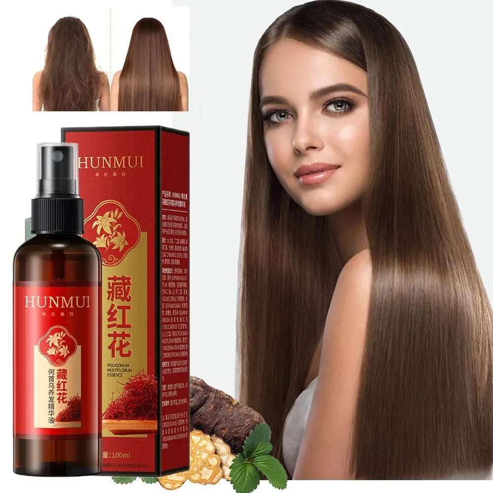 Saffron Black Ganoderma Polygonum Multiflorum Эссенция для ухода за волосами Разглаживающие питательные средства по уходу за волосами 100 мл