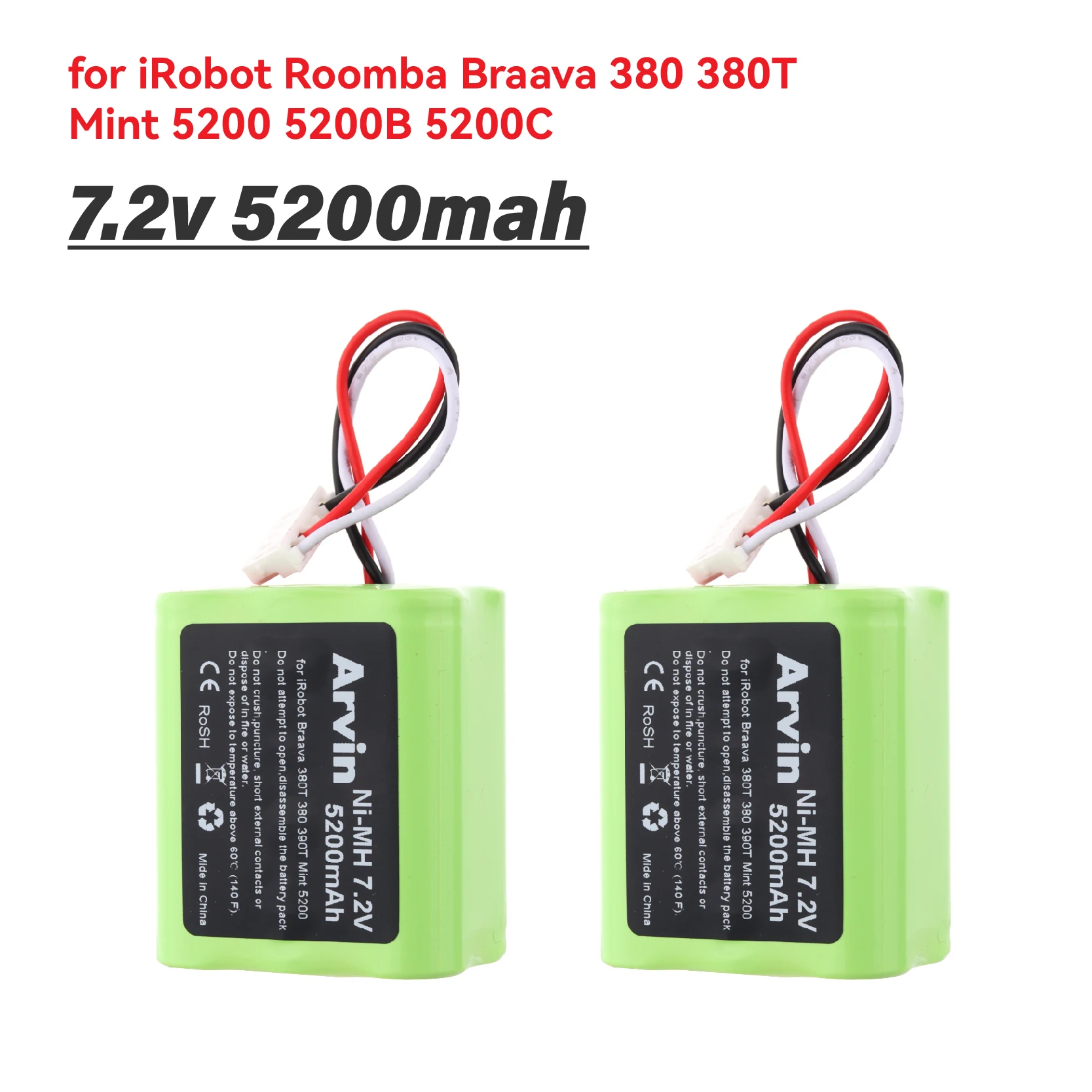 Аккумуляторная батарея 7,2 В для iRobot Roomba Braava 380 380T Mint 5200 5200B 5200C 5200 мАч, детали NI-MH аккумулятора
