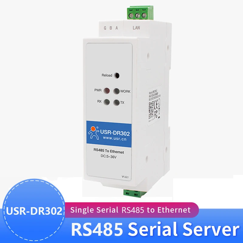USR-DR302 Din-рейка, серийный RS485 в Ethernet TCP IP Серверный модуль, Ethernet-преобразователь, Modbus RTU в TCP-устройство Modbus