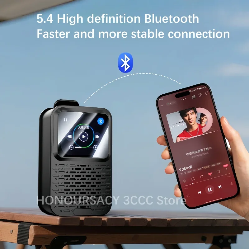Фото Интеллектуальный сенсорный экран, носимые беспроводные Bluetooth 5.4, колонки IPX5, водонепроницаемые магнитные зажимы на HIFI, стерео мини-бумбокс №5