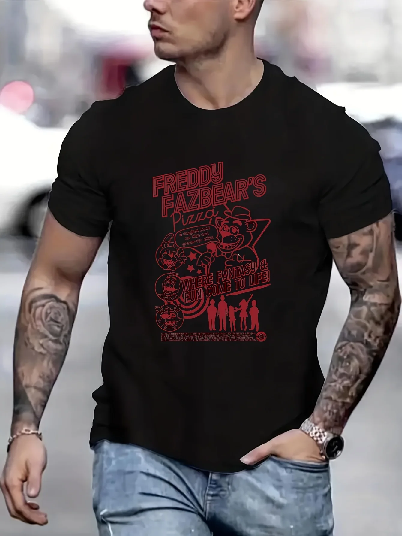 Новый год Five Nights At Freddie's 2025, мужская одежда, футболки с рисунком, забавные футболки Ugus, забавные футболки B5023805
