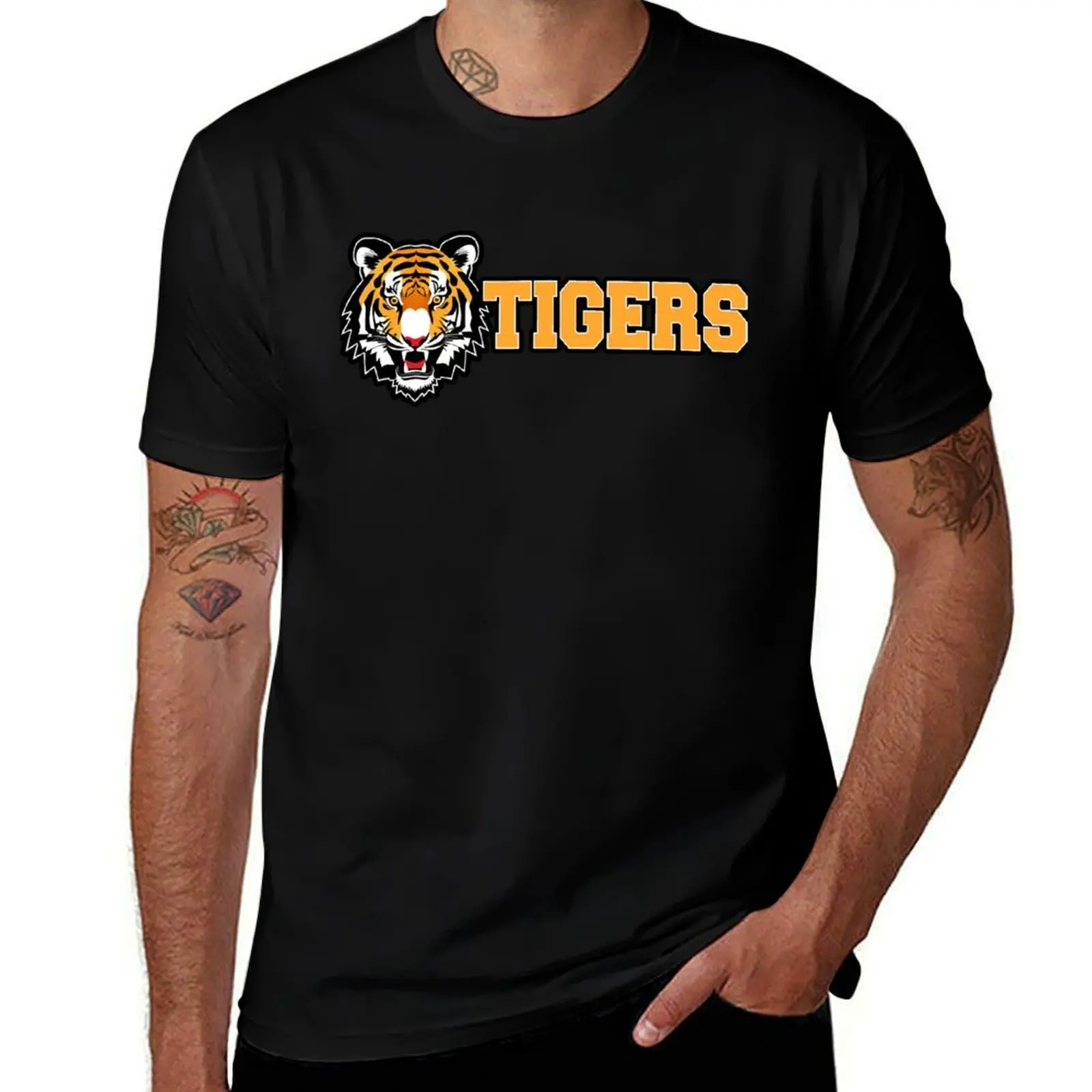 Футболка с логотипом Tigers, милая одежда, роскошная футболка, винтажная футболка с рисунком, простые белые футболки для мужчин