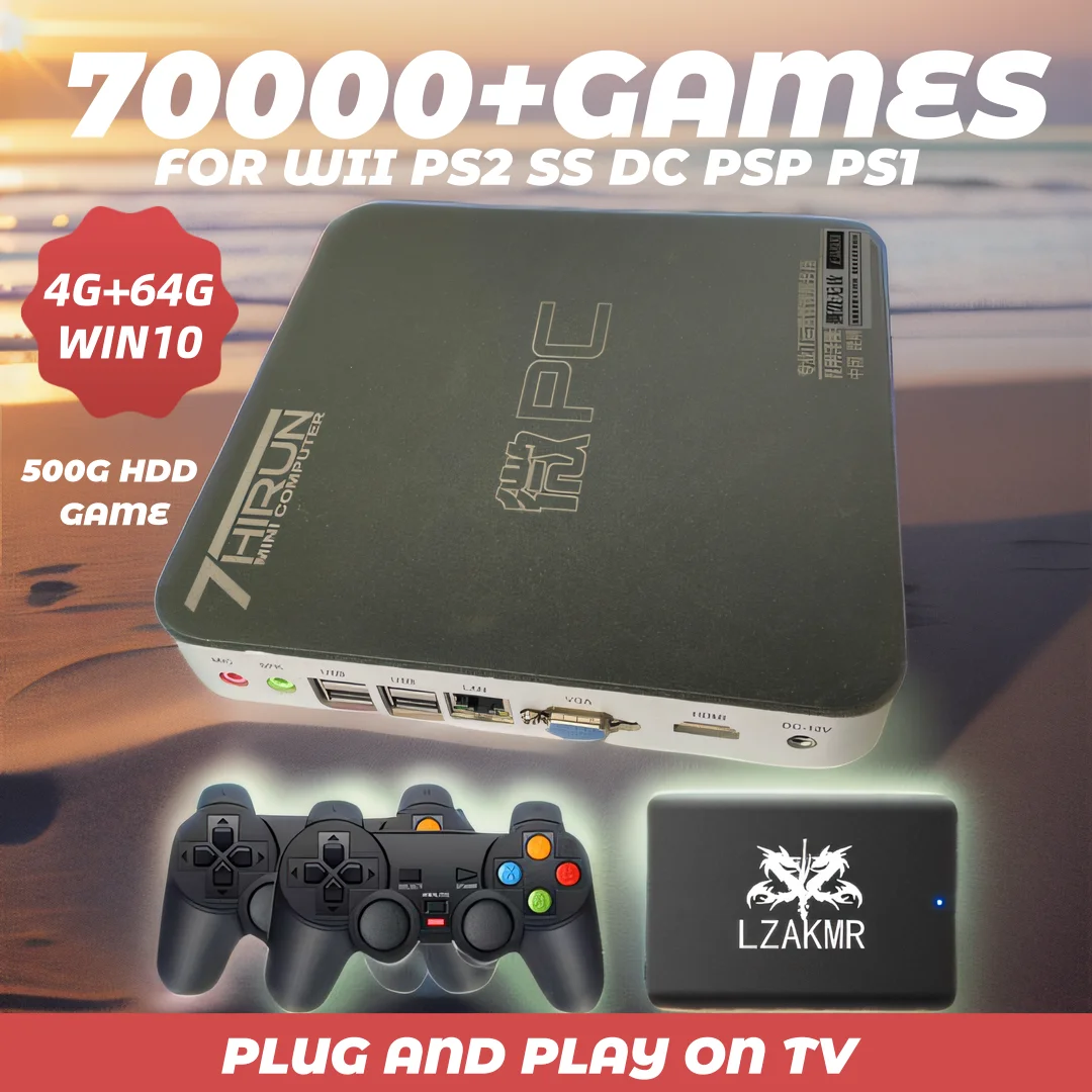 Обновленная Игровая приставка V3 MAX 4 Гб + 64 Гб Win10 500 Гб HDD Plug and Play Dual System для WII PS2 SS PSP SS 3D 70000 + игровая Ретро консоль