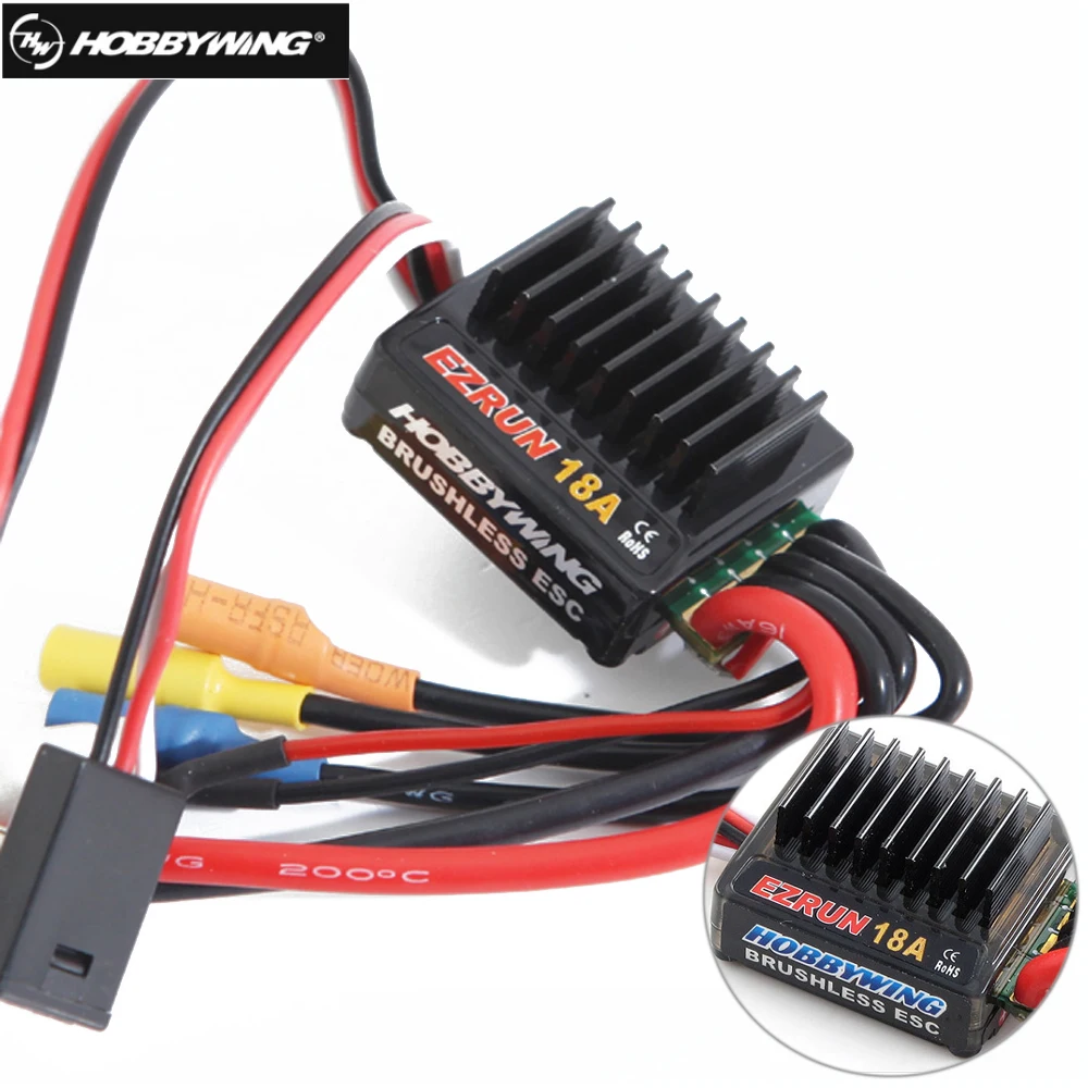 Контроллер скорости бесщеточного двигателя HobbyWing 18A ESC 1/18