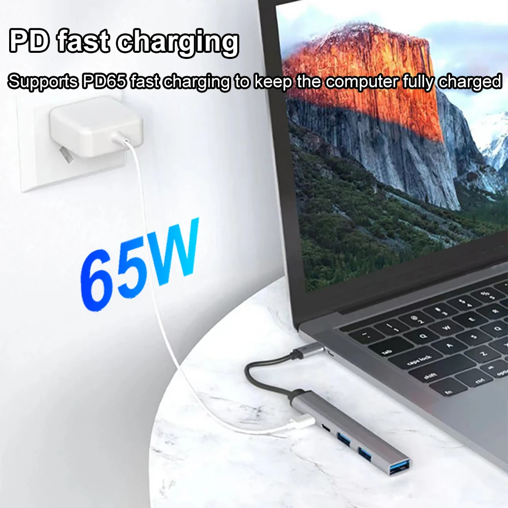 Фото USB-концентратор 5-в-1 с портом USB Type-C на USB 3,0, 65 Вт №2