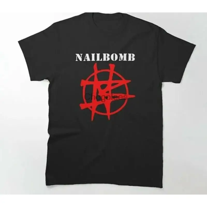 Черная футболка с логотипом группы Nailbomb и коротким рукавом, все размеры JJ4056