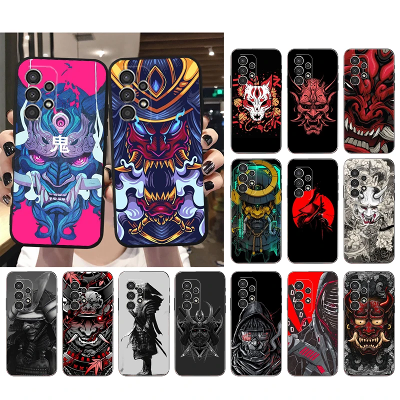 Чехол для телефона Samsung Galaxy A35 A55 A54 A15 A25 A05s A05 A22 A24 A52 A33 A34 M34 M14 M54 M23, японская маска самурая Oni