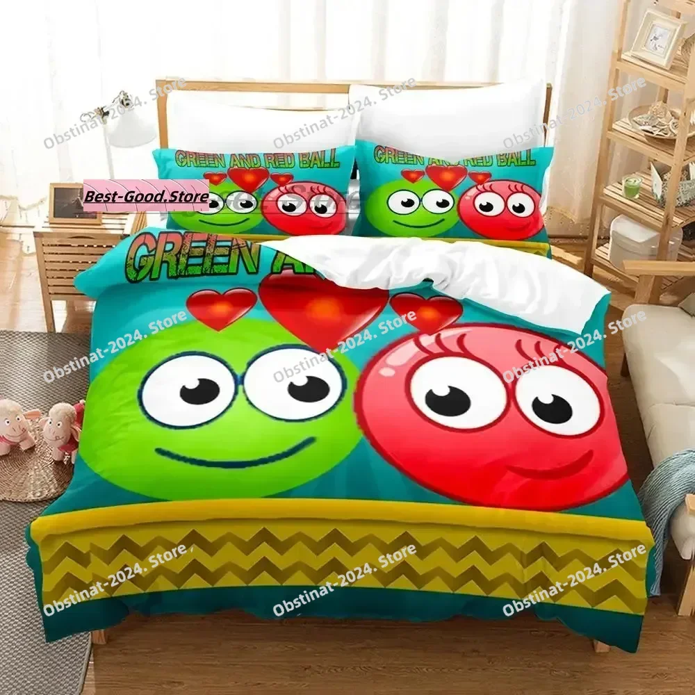 Комплект постельного белья Red Ball Single Twin Full Queen King Size, комплект постельного белья для взрослых и детей, пододеяльник с 3D принтом Kawaii Anime 2022