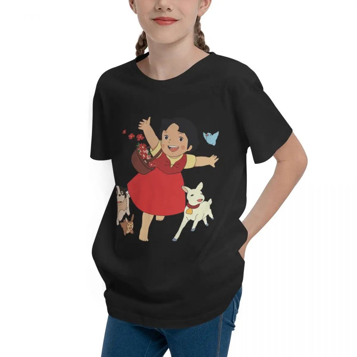 Футболка Heidi The Girl From The Alps For S, высококачественная базовая футболка с коротким рукавом и круглым вырезом для отдыха Teeanger