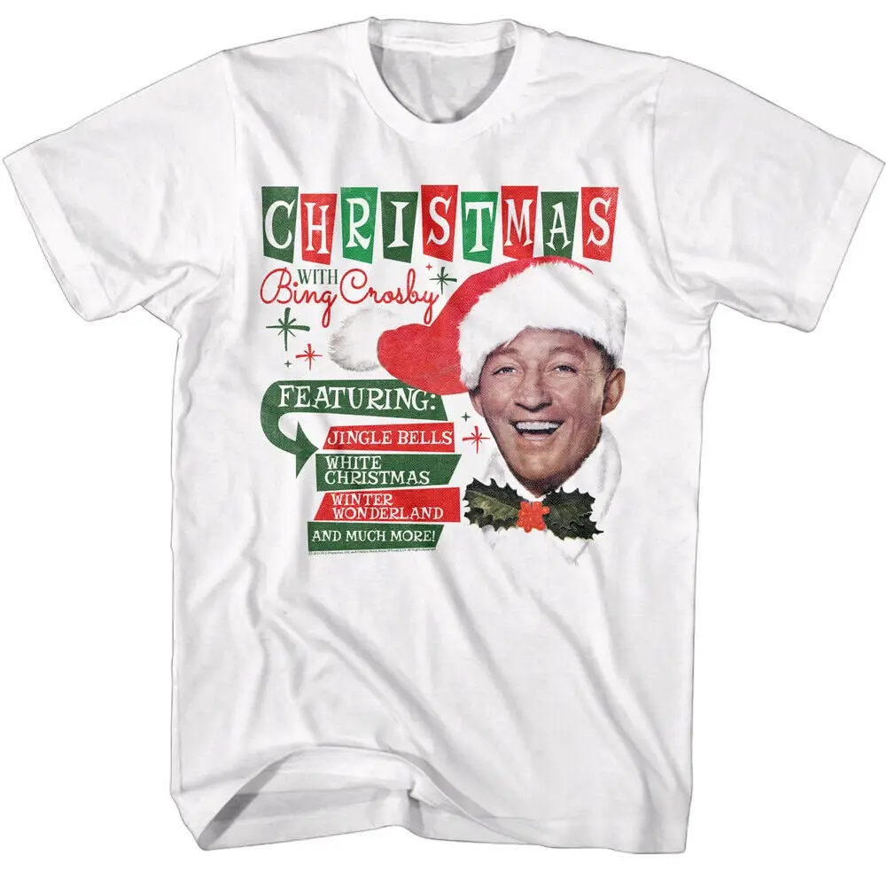 Рождественская Мужская футболка Bing Crosby для взрослых