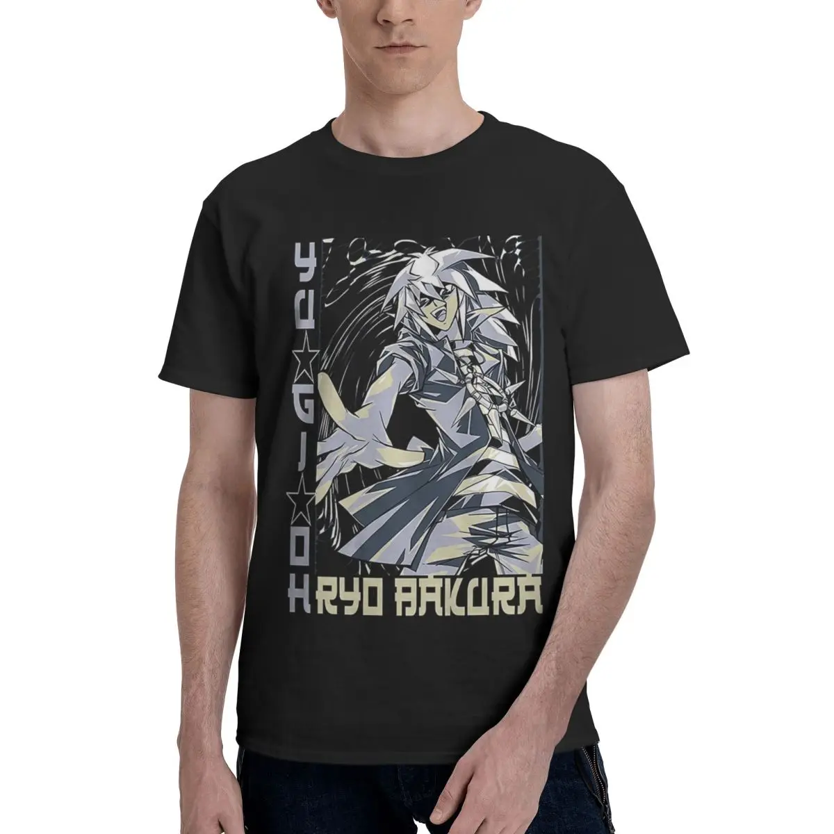 Yu Gi Oh - Ryo Bakura 100% хлопок Повседневные дышащие мягкие всесезонные удобные топы Новые топы и футболки Мужская футболка Футболка