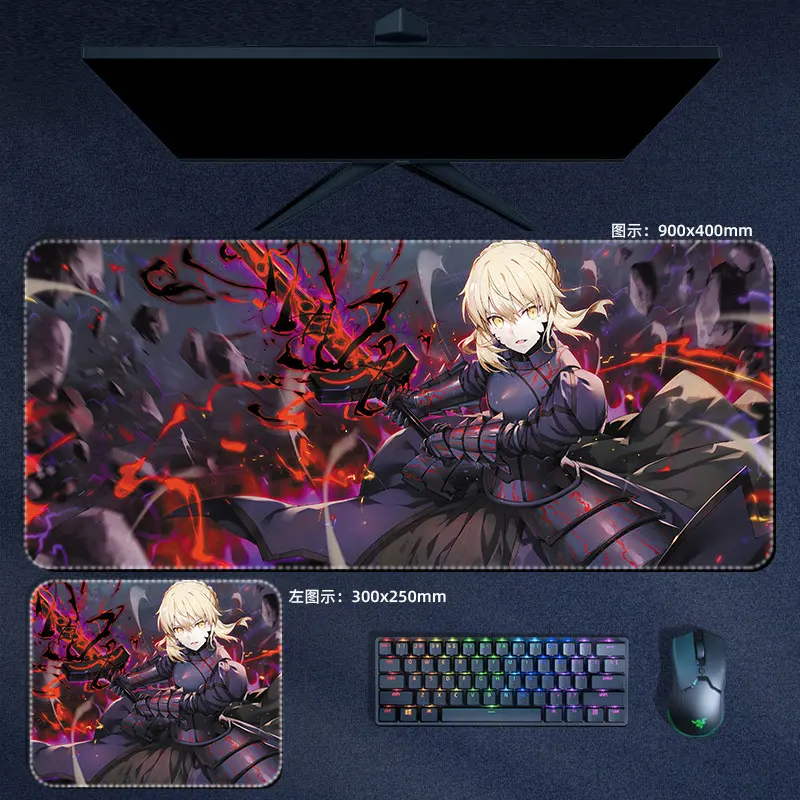Фото Коврик для мыши Fate Stay Night, аниме Grand Order Saber Toosaka Rin Ruler, коврик для мыши, коврик для компьютерной клавиатуры, аксессуары в стиле манга, настольный коврик №2