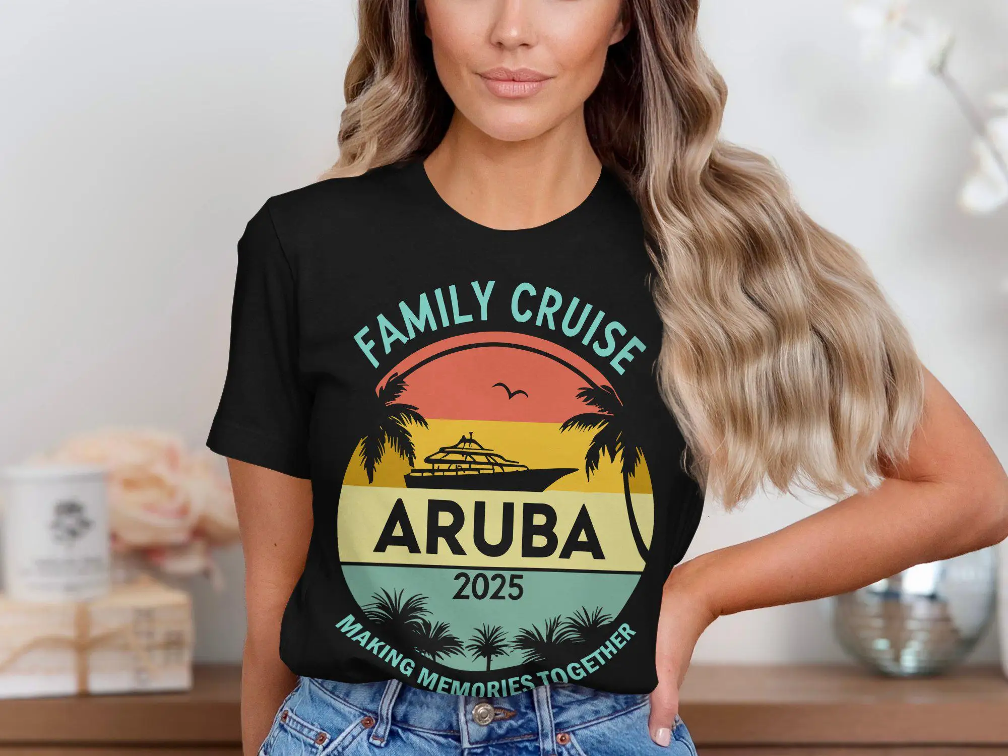 Футболка «Семейный круиз» Aruba Making Memories Together, сувенирная группа для отпуска