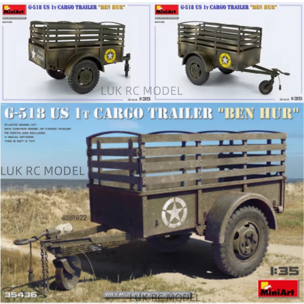 Модель MiniArt 1/35 G-518 США 1 т грузовой прицеп «Ben Hur» 35436, миниатюрная сцена, статическая модель, развивающие игрушки