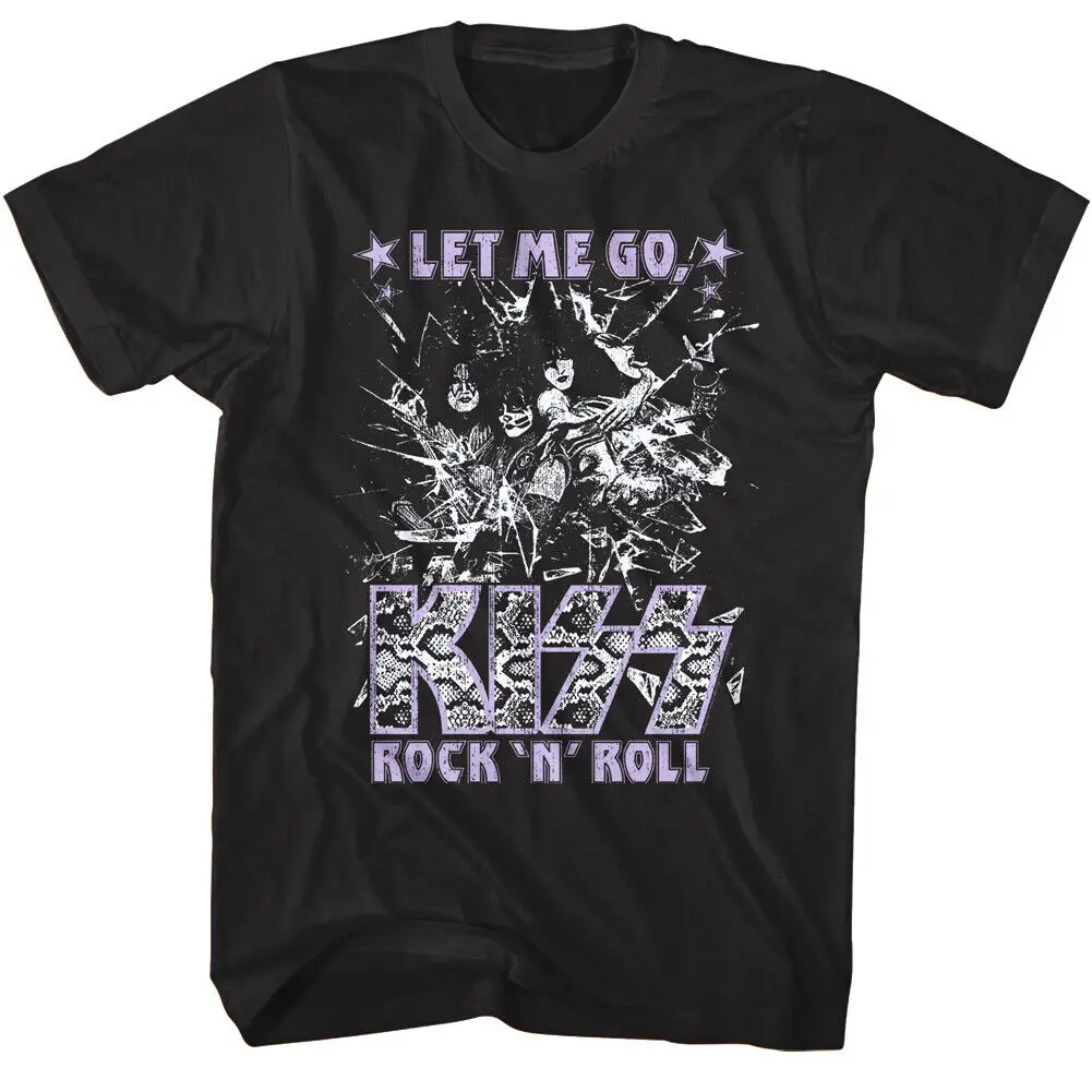 Мужская футболка Kiss Let Me Go Rock and Roll с разбитым стеклом, альбом 1974