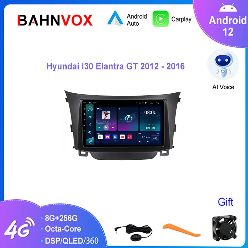 Автомобильный радиоприемник 9 дюймов Android 12,0 для Hyundai I30 Elantra GT 2012 2016 GPS-навигация мультимедийный плеер WIIF Carplay стерео головное устройство