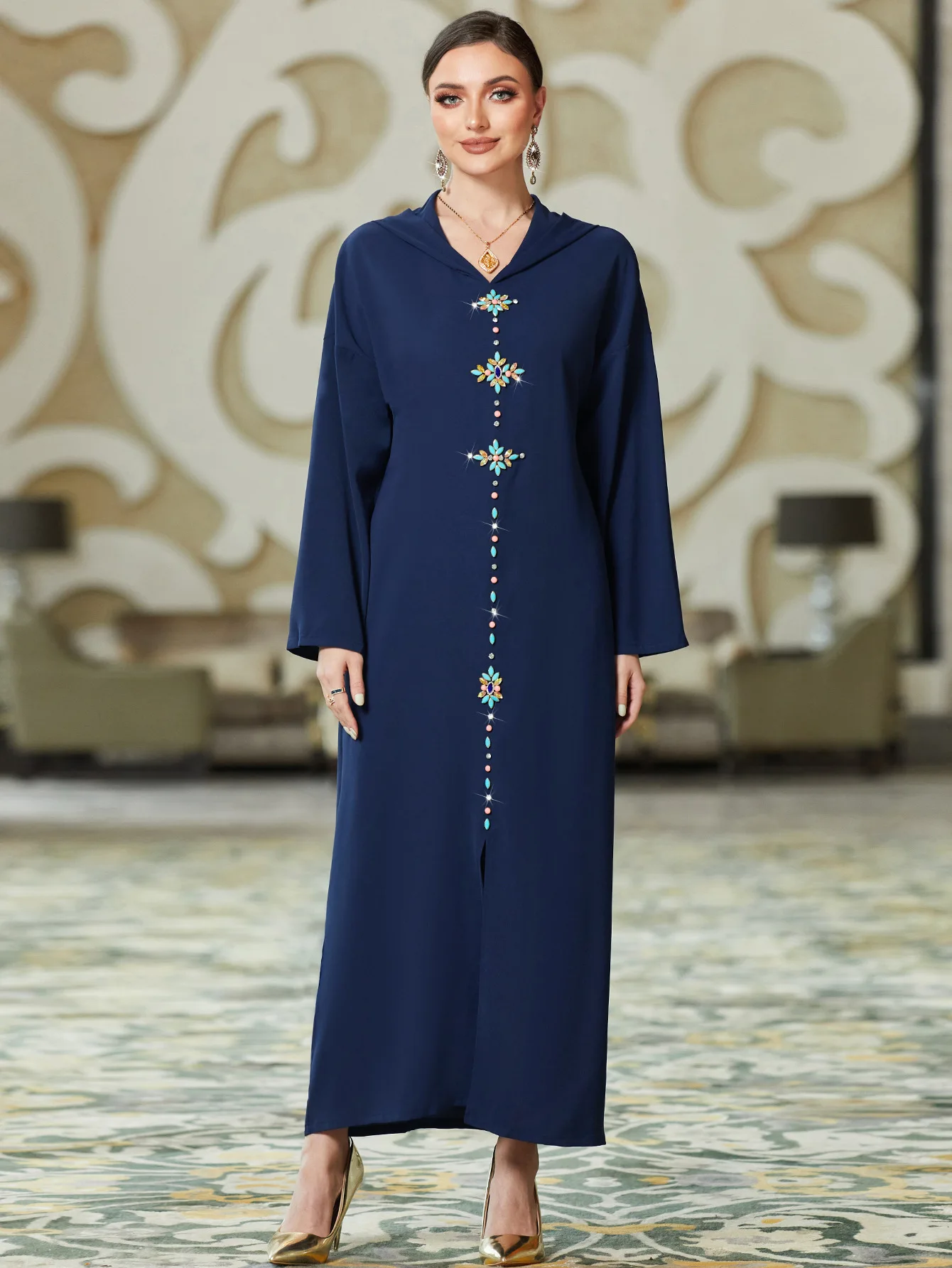 Женское платье Eid Dubai Abaya Jellaba, модное женское платье с капюшоном, кафтан, мусульманское искусство, марокканская Исламская одежда индейки