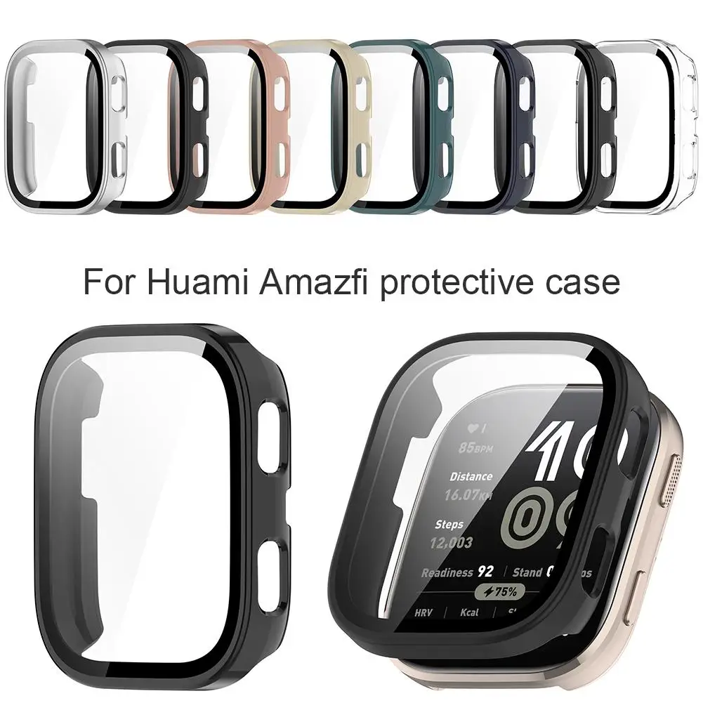 Фото Стекло + чехол для Amazfit Bip 6, защитная пленка из закаленного стекла и жесткий защитный бампер для ПК, аксессуары для Amazfit Bip6, S0U7 №5