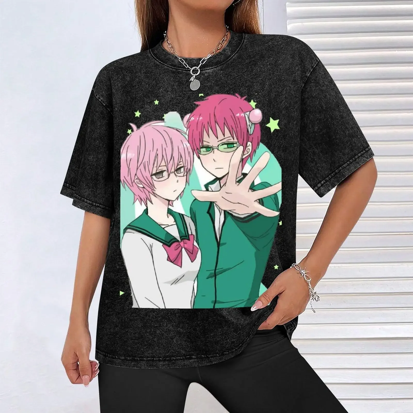 Фото Футболка Saiki K, футболки с персонализированными фигурками аниме, бутиковая одежда на день Святого Валентина, одежда для мужчин №4