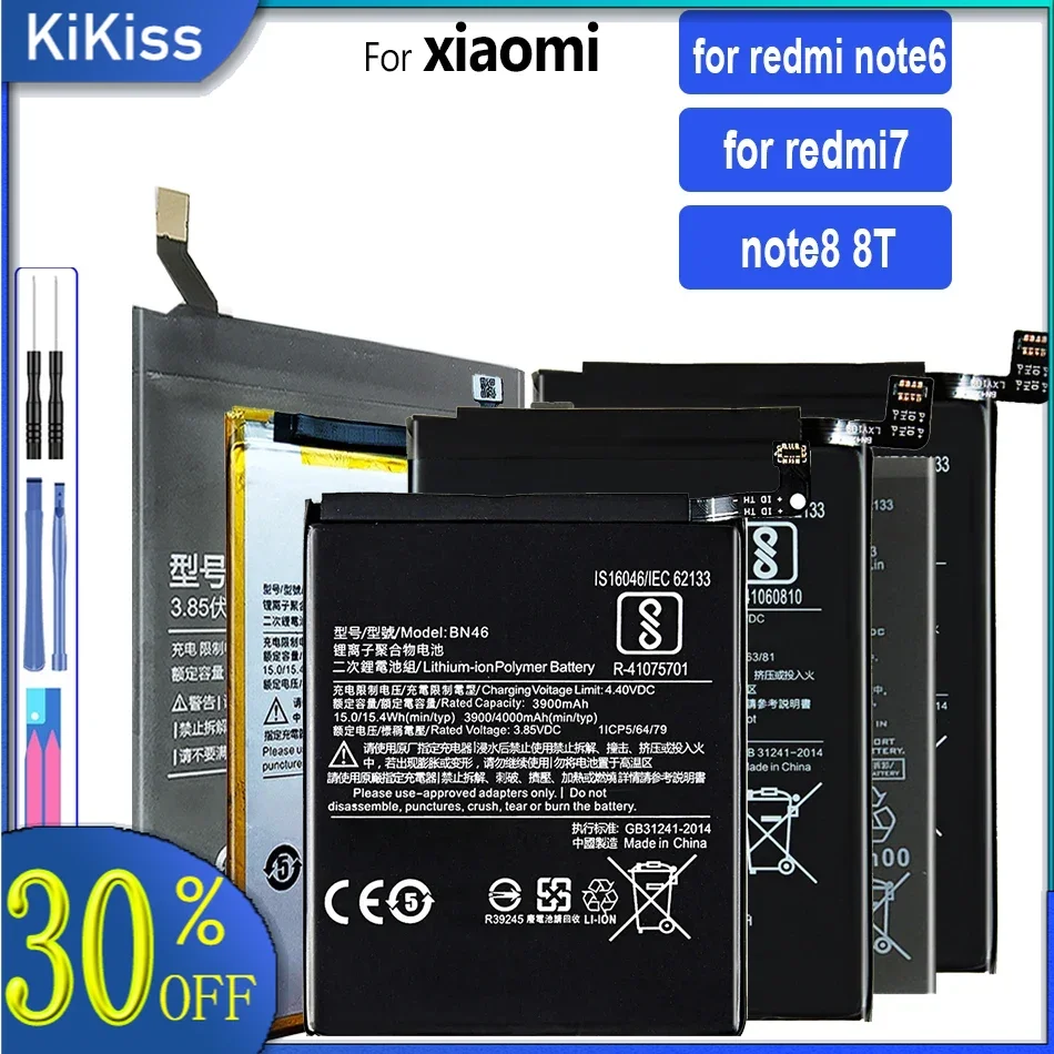 Аккумулятор BN46 на 4000 мА · ч для Xiaomi Redmi Note 6, 8, 8T, 7, аккумулятор + бесплатный инструмент