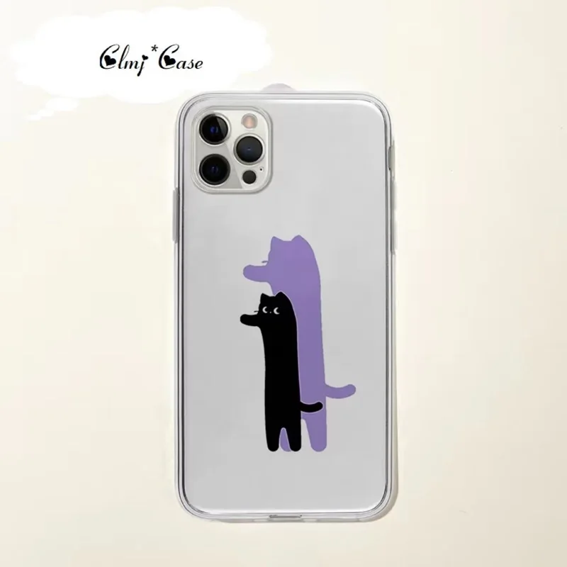 Clmj Funny Cute Cat Чехол для телефона для Samsung Galaxy A54 5G A23 A53 A52 S22 Ultra A22 A33 A13 S23 Plus S21 FE Силиконовый чехол для телефона