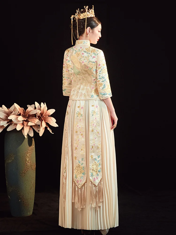 Китайское свадебное платье, традиционное Cheongsam Xiuhe, современное красное платье больших размеров, Ципао, длинные женские и мужские платья в восточном стиле (art.: 3920d12edce0d) - 3920d12edce0d