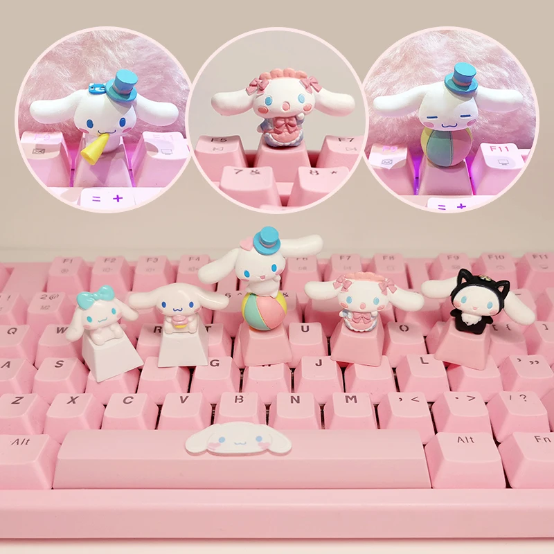 Sanrio аниме Cinnamoroll розовая девушка персонализированная колпачок милая механическая клавиатура украшение «сделай сам» Esc украшение для ключей Рождественский подарок