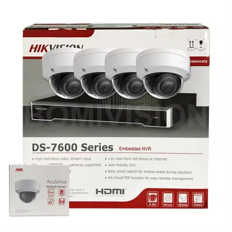 Оригинальный HIKVISON 8ch 8 POE 16 каналов NVR 4 МП 8 МП 4K HD встроенный микрофон CCTV Купольная IP-камера системы безопасности