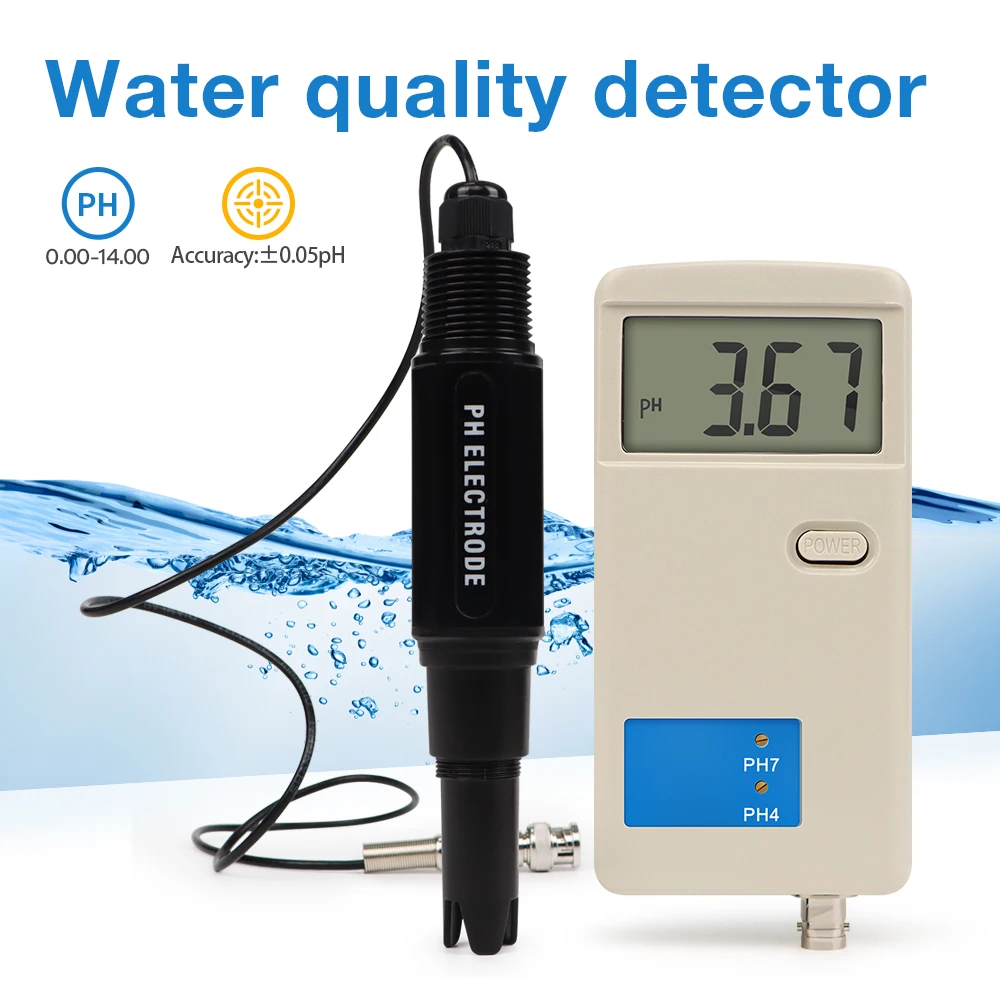 PH-012 Портативный PH-метр с ЖК-дисплеем, тестер чистоты качества воды для лаборатории гидропоники, анализатор pH с точностью 0,00-14,00