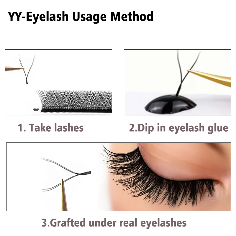 Фото Winky beauty YY Shape Индивидуальные ресницы C D Curl Натуральные ресницы ручной работы 0,05 0,07 мм Норковые ресницы премиум-класса №2
