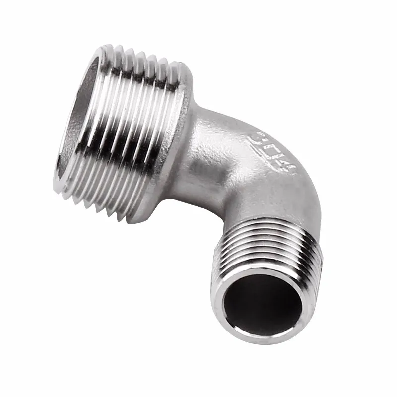 SS304 нержавеющая сталь 38 дюйма 12 дюйма 34 дюйма 1 дюйм (Dn8-Dn25) BSPT, двухсторонний наружный редуктор проволоки, Колено 90 градусов, Соединительный фитинг для труб (art.: 3920c33d5004d) - 3920c33d5004d