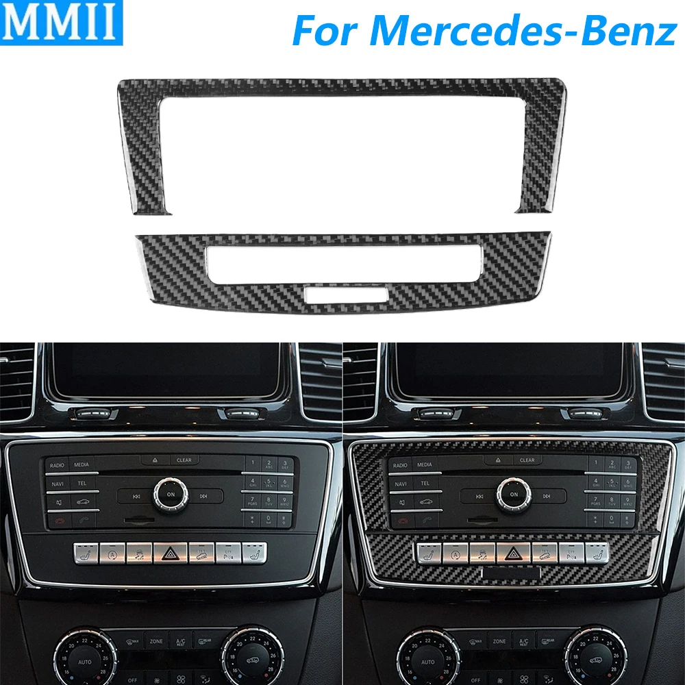Для Mercedes-Benz GLE GLS W166 2016-2019 углеродное волокно радио CD-сиденье вентиляция панель управления крышка отделка автомобильные аксессуары наклейка