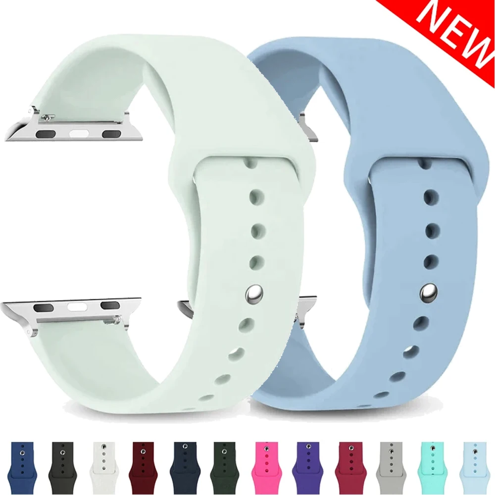 Ремешок силиконовый для Apple Watch Ultra 2 Band, браслет из корреи для iwatch series 7 8 se 3 5 6 9, 49 мм 44 мм 40 мм 45 мм 41 мм 42 мм 44 мм 45 мм