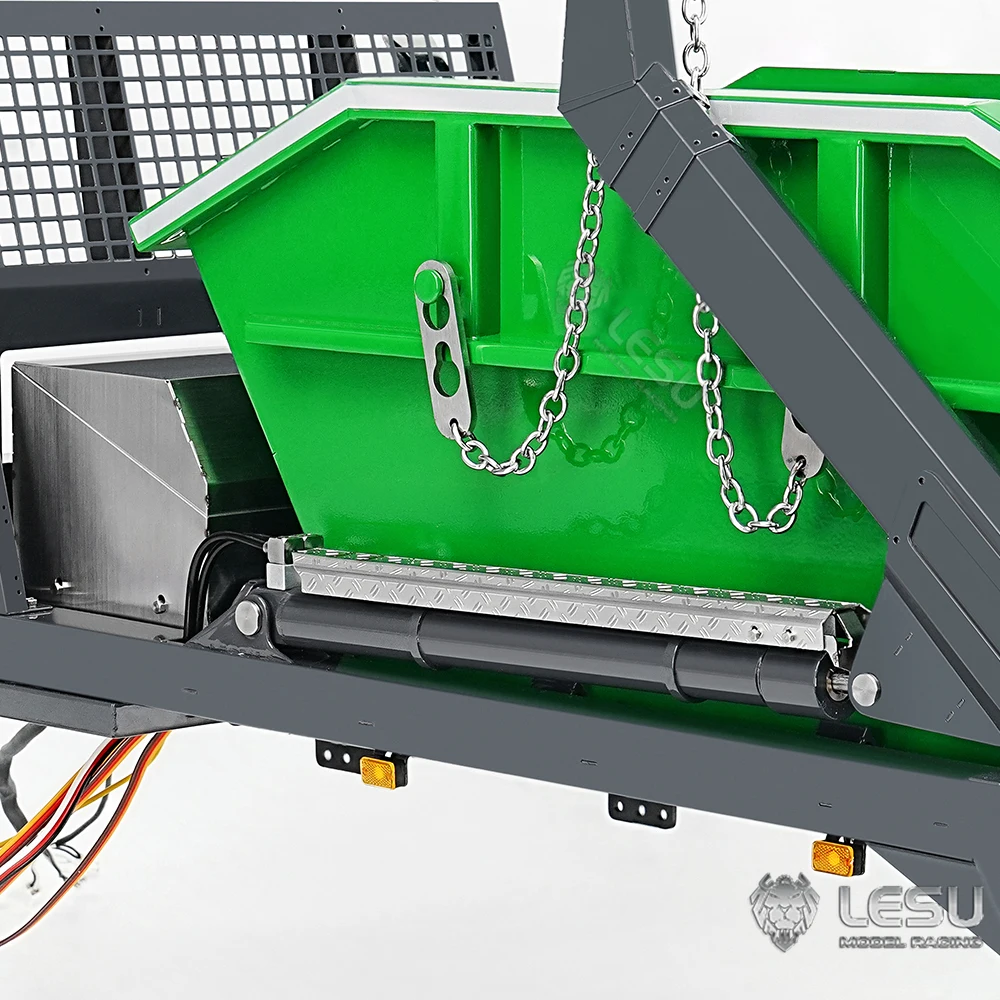 НОВЫЙ LESU RC Loader Skip Truck масштаб 114 4*4 металлический гидравлический поворотный рычаг мусоровоз RC грузовик самосвал модель самосвала радиоуправляемые игрушки подарок (art.: 3920cf2e41b0c) - 3920cf2e41b0c