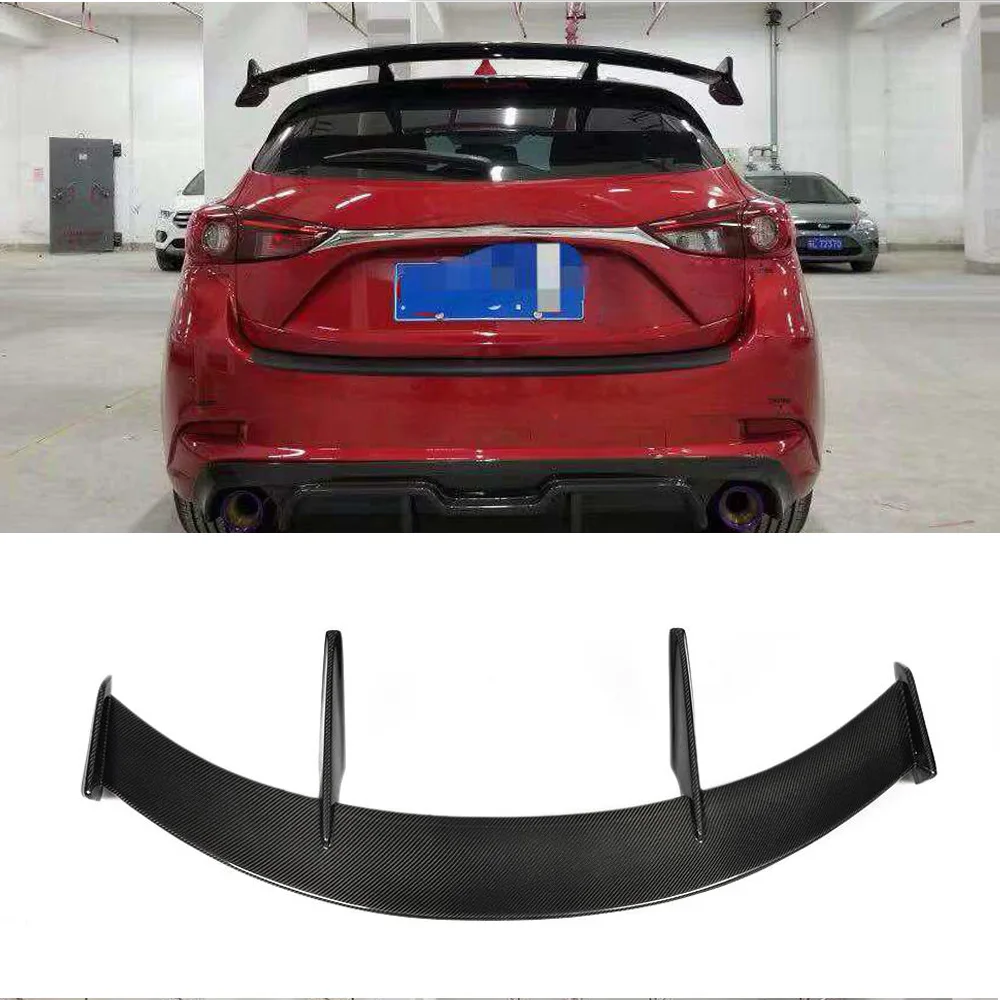 Для Mazda 3 Axela хэтчбек 2014 - 2019 Комплект крыльев багажника отделка задний спойлер на крышу окно