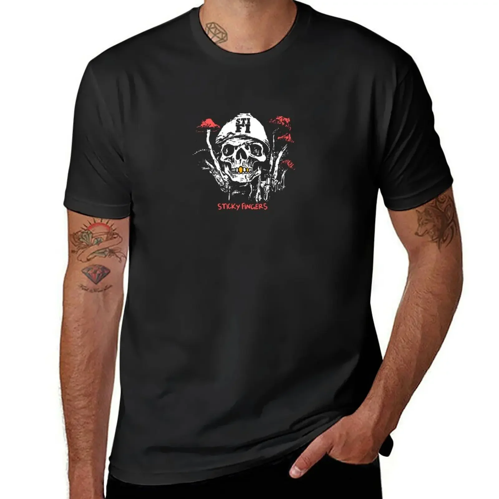 Футболка STICKY FINGERS AUSTRALIA MUSHROOM SKULL BAND, футболка с изображением аниме, рубашка на заказ, футболка для мужчин
