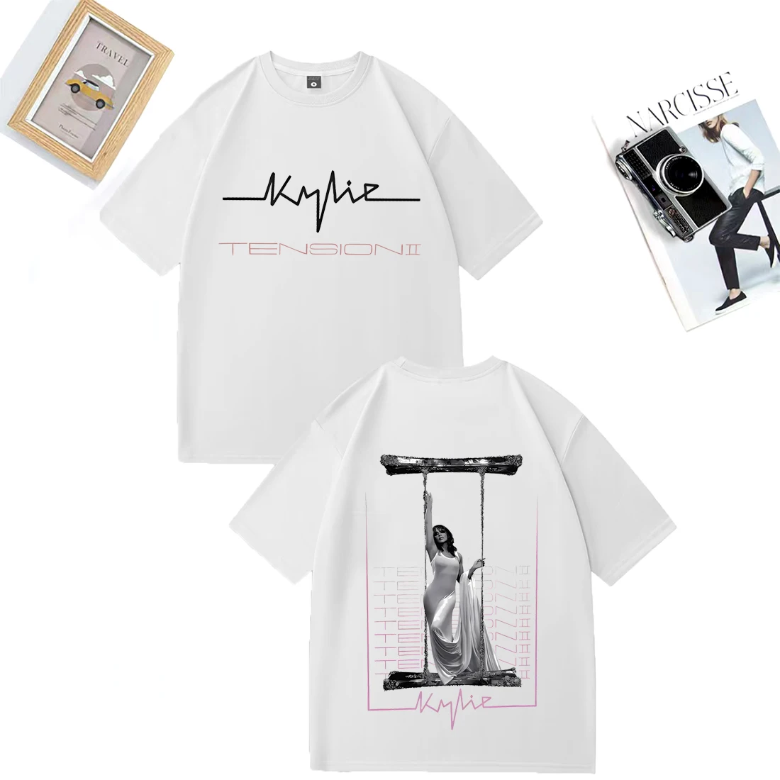 Фото Футболка Kylie Minogue Tour с графикой, мужская и женская повседневная одежда, футболка высокого качества, летние хлопковые футболки с круглым вырезом в стиле хип-хоп №2
